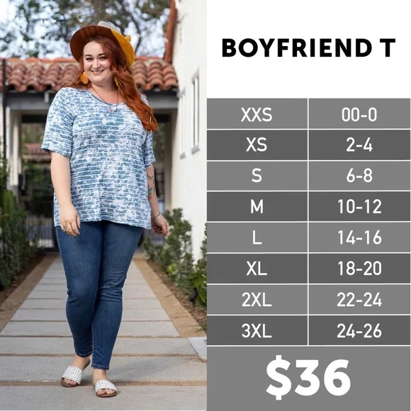LuLaRoe Boyfriend Tee - Picture 3 of 3